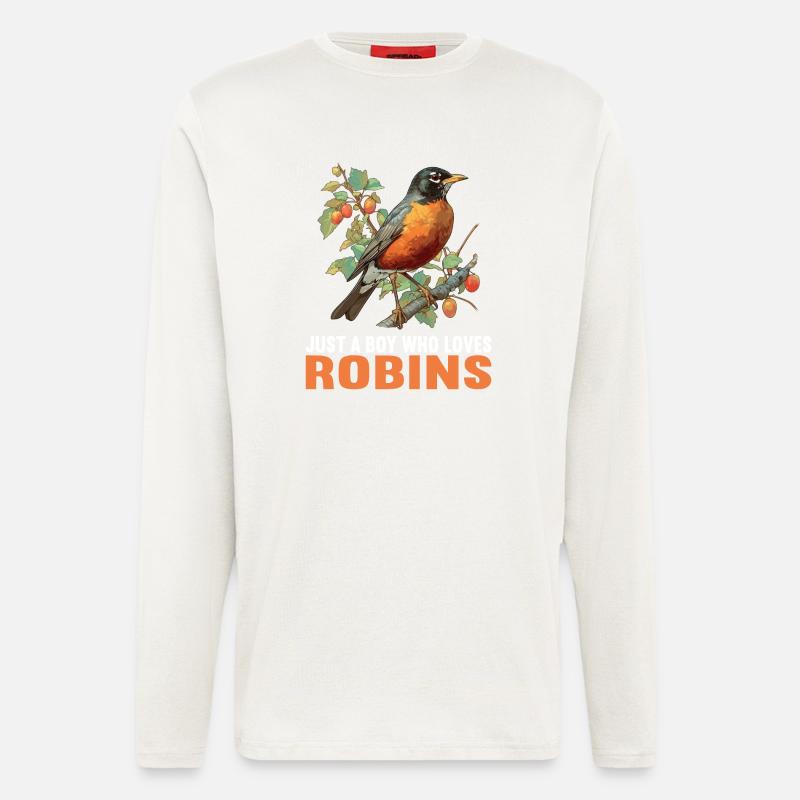 Robin Rotkehlchen - Langarmshirt - made by SPREAD  - OFF WHITE