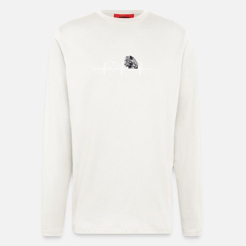 Léopard léopard - Manches longues bio décontracté fabriqué en UE - OFF WHITE