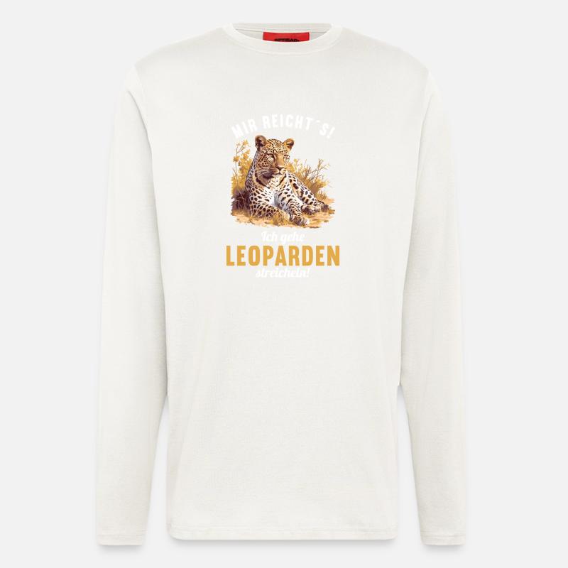 Léopard léopard - Manches longues bio décontracté fabriqué en UE - OFF WHITE