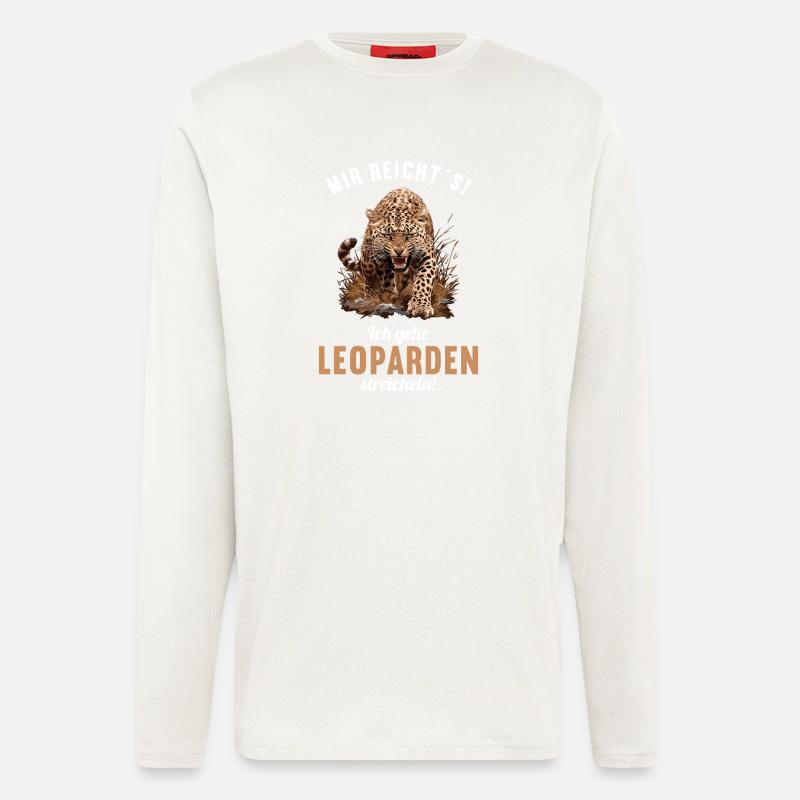 Léopard léopard - Manches longues bio décontracté fabriqué en UE - OFF WHITE