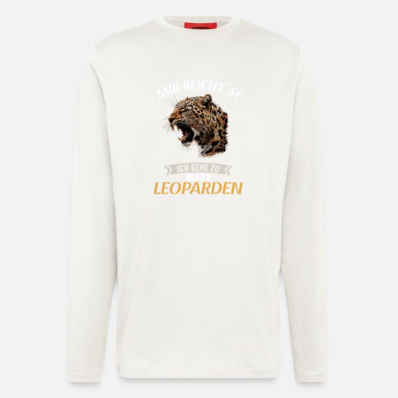 Léopard léopard - Manches longues bio décontracté fabriqué en UE - OFF WHITE