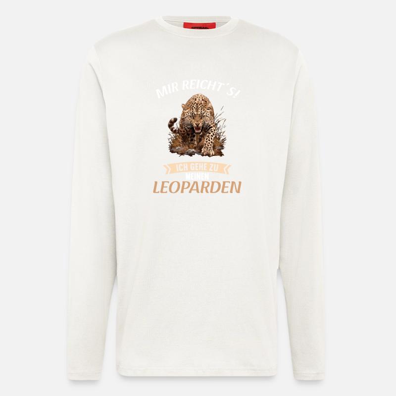 Léopard léopard - Manches longues bio décontracté fabriqué en UE - OFF WHITE