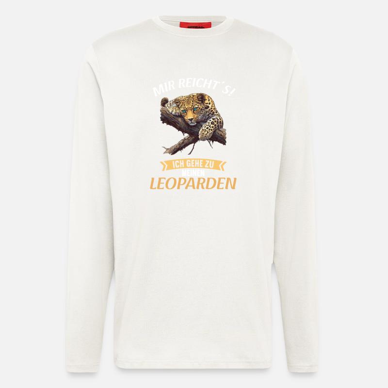 Léopard léopard - Manches longues bio décontracté fabriqué en UE - OFF WHITE