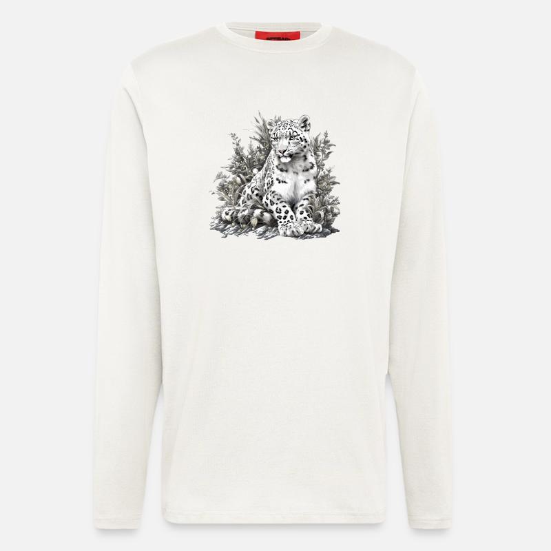 Snow Leopard Schneeleoparden Schneeleopard - Longsleeve - made by SPREAD  - OFF WHITE