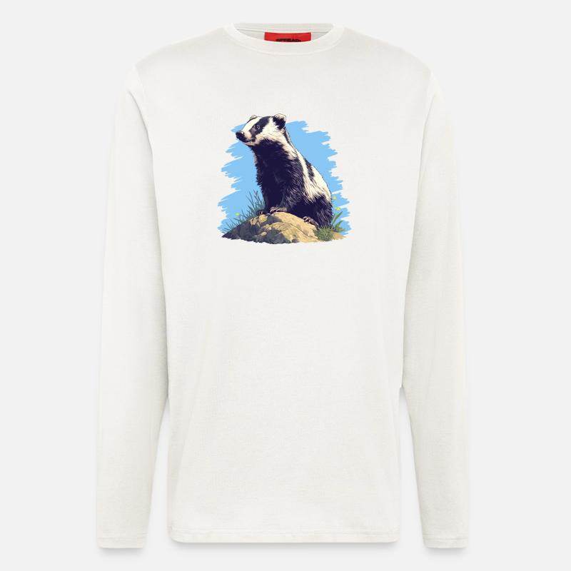 Badger Dachse Dachs - Longsleeve - made by SPREAD  - OFF WHITE