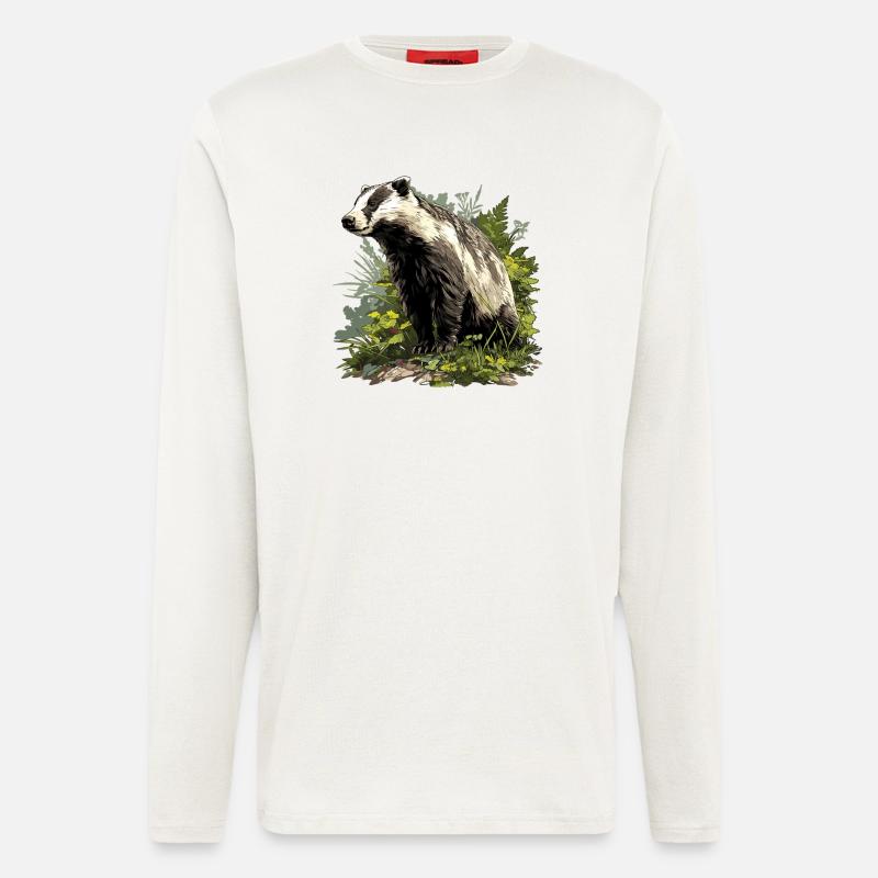Badger Dachse Dachs - Longsleeve - made by SPREAD  - OFF WHITE