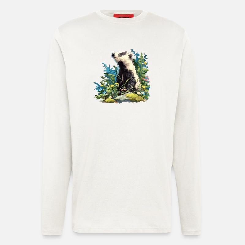 Badger Dachse Dachs - Longsleeve - made by SPREAD  - OFF WHITE