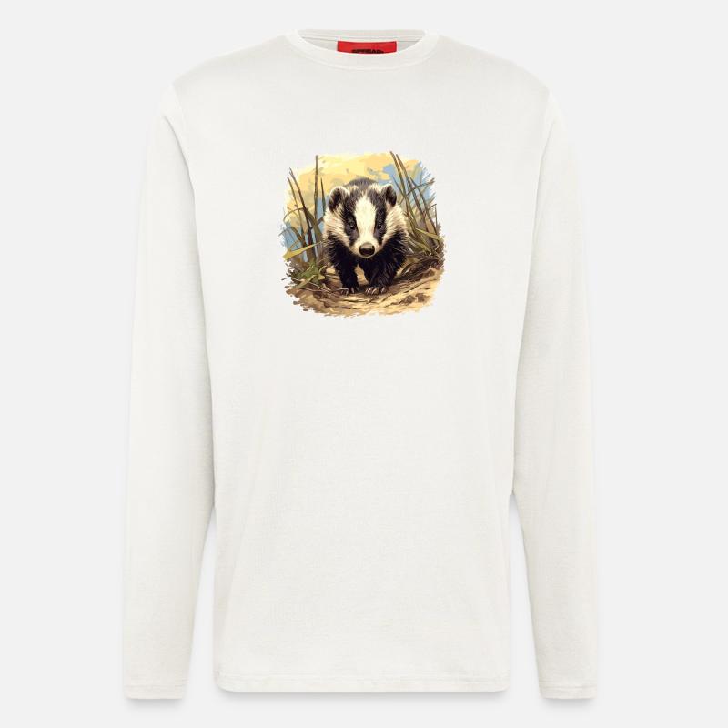Badger Dachse Dachs - Langarmshirt - made by SPREAD  - OFF WHITE
