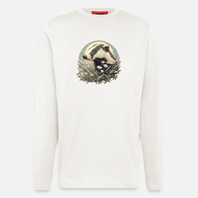 Badger Dachse Dachs - Langarmshirt - made by SPREAD  - OFF WHITE