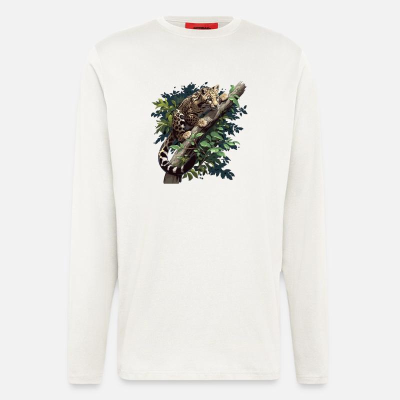 Clouded Leopard Nebelparder - Langarmshirt - made by SPREAD  - OFF WHITE