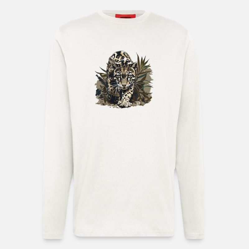 Clouded Leopard Nebelparder - Longsleeve - made by SPREAD  - OFF WHITE