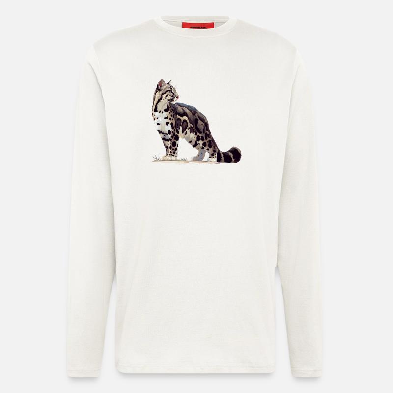 Clouded Leopard Nebelparder - Longsleeve - made by SPREAD  - OFF WHITE