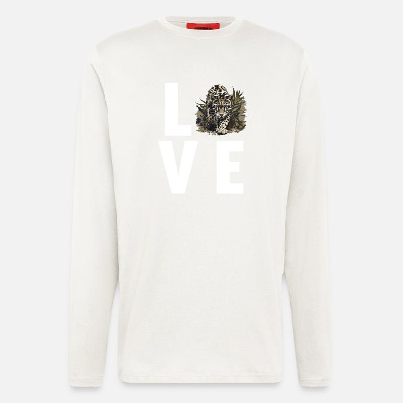 Clouded Leopard Nebelparder - Longsleeve - made by SPREAD  - OFF WHITE