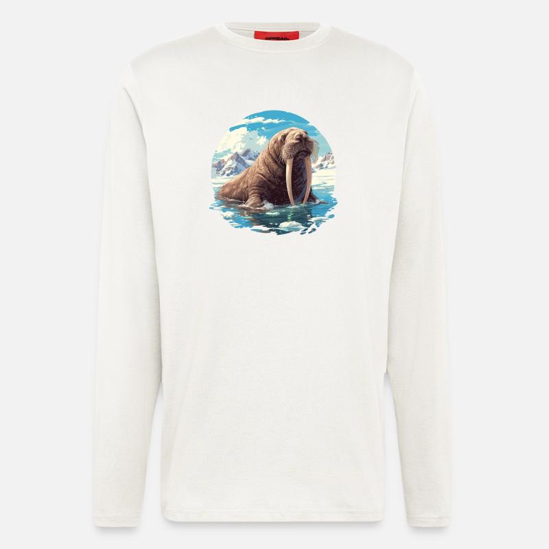 Walrus Walrosse Walross - Langarmshirt - made by SPREAD  - OFF WHITE