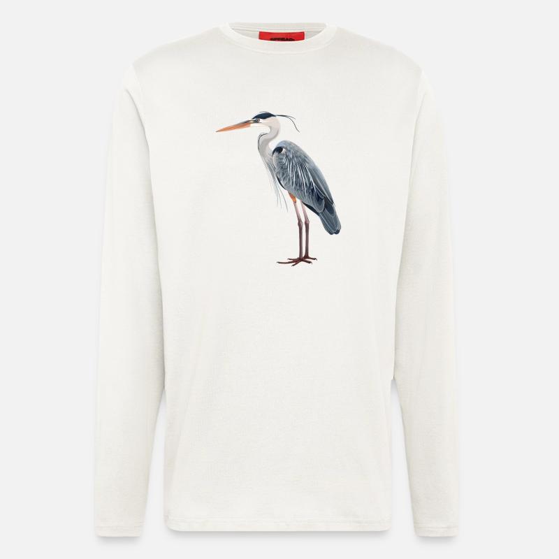 Heron Reiher - Langarmshirt - made by SPREAD  - OFF WHITE