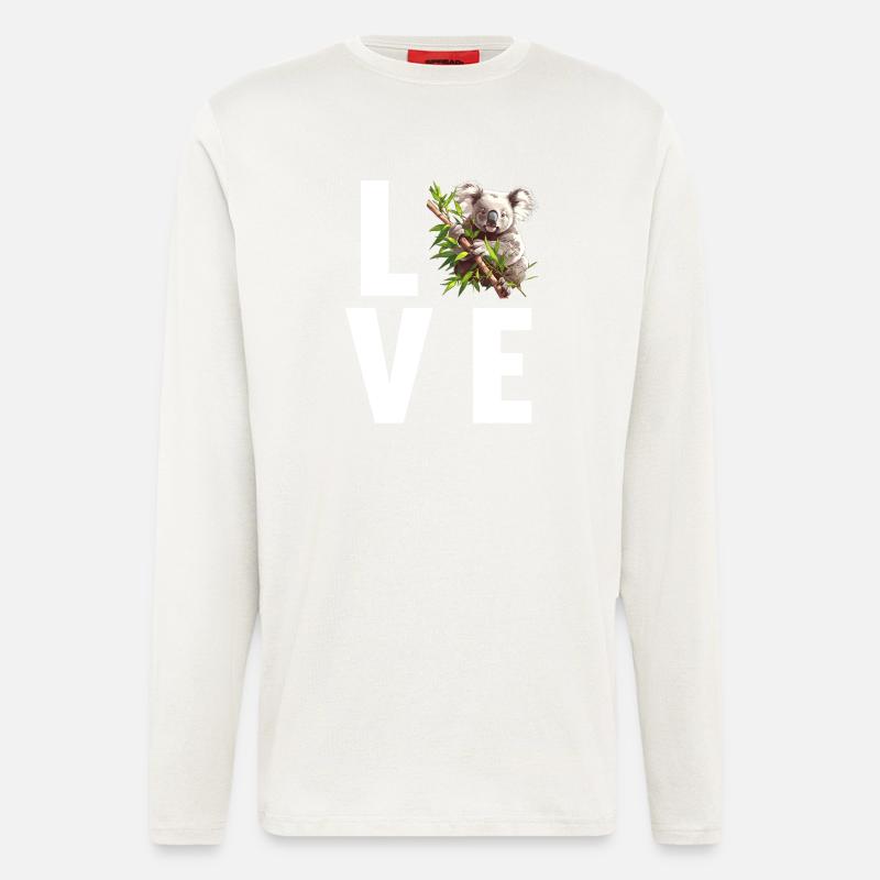 Koalas Koala - Manches longues bio décontracté fabriqué en UE - OFF WHITE