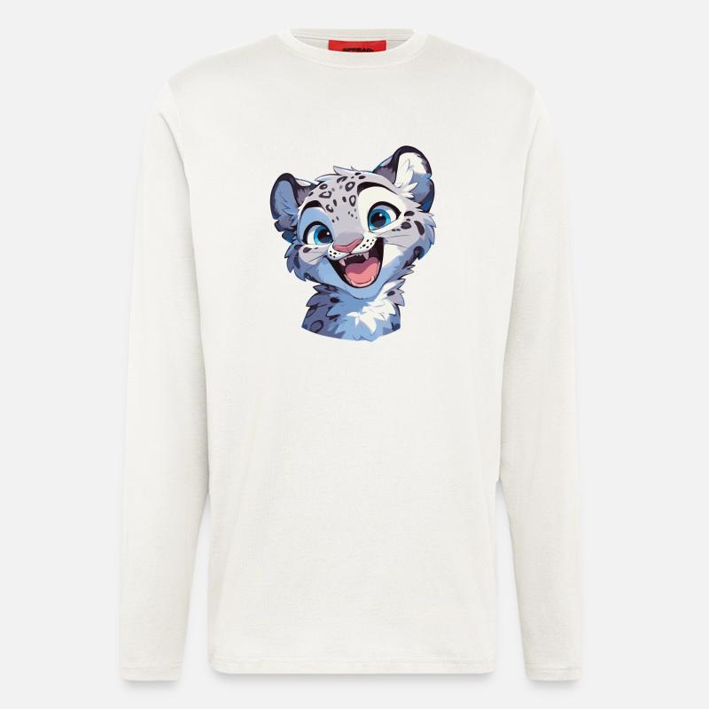 Snow Leopard Schneeleoparde Schneeleopard - Longsleeve - made by SPREAD  - OFF WHITE