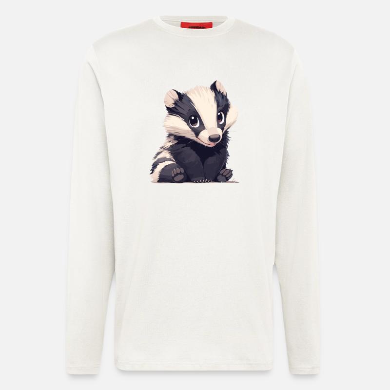 Badger Dachse Dachs - Langarmshirt - made by SPREAD  - OFF WHITE