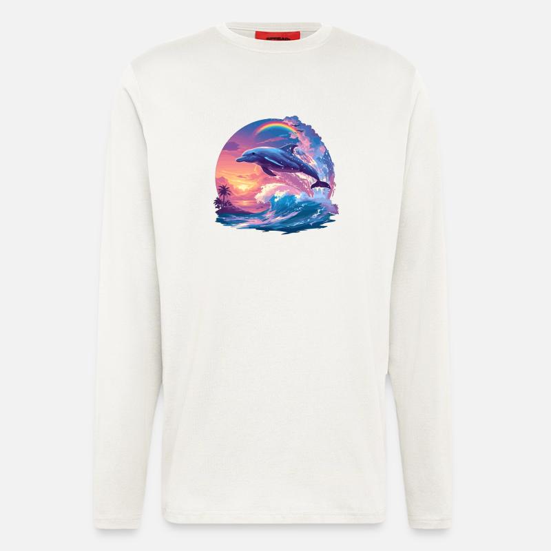 Dolphin Dolphins Dolphin - Longsleeve - made by SPREAD - OFF WHITE