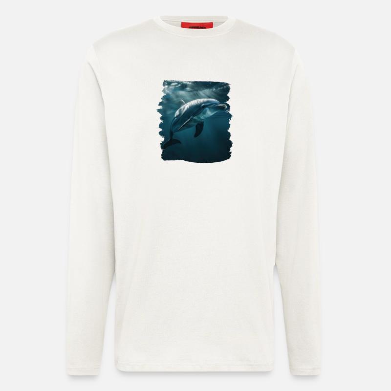 Dolphin Delfine Delfin - Langarmshirt - made by SPREAD  - OFF WHITE