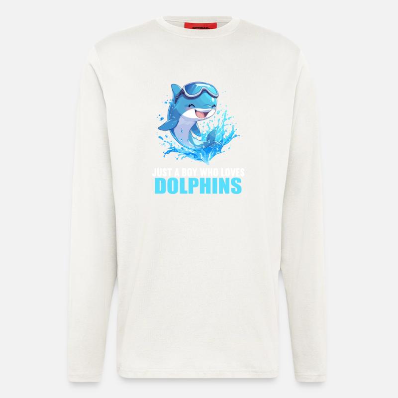 Dolphin Delfine Delfin - Langarmshirt - made by SPREAD  - OFF WHITE