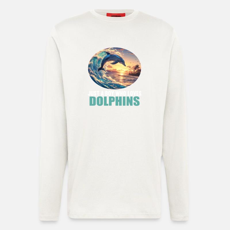 Dolphin Dolphins Dolphin - Longsleeve - made by SPREAD - OFF WHITE