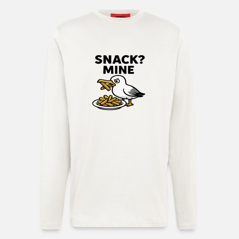 Möwe "SNACK MINE" - Langarmshirt - made by SPREAD  - OFF WHITE