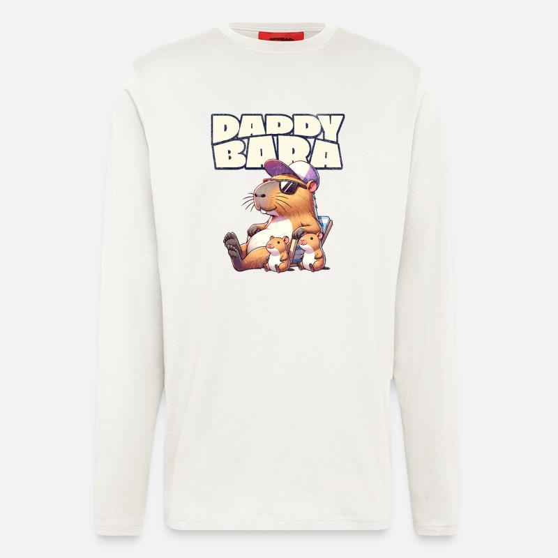 Daddybara Capybara Father Dad - Longsleeve - made by SPREAD  - OFF WHITE