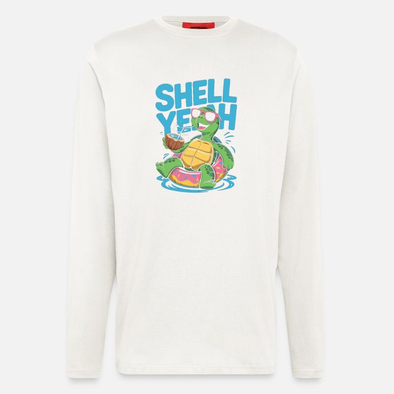 Shell Yeah – Chillige Schildkröte - Langarmshirt - made by SPREAD - OFF WHITE