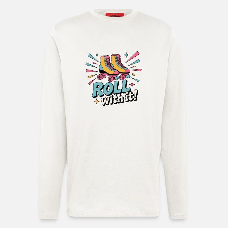ROLLERSKATES, ROLL WITH IT - Longsleeve - made by SPREAD  - OFF WHITE