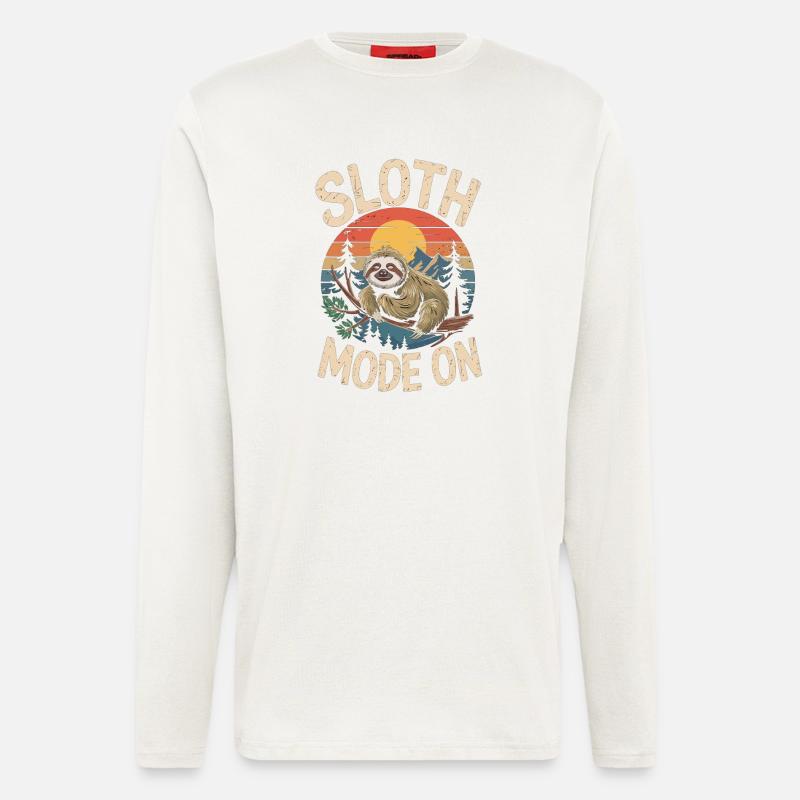 Sloth Mode on T-Shirt - Longsleeve - made by SPREAD  - OFF WHITE
