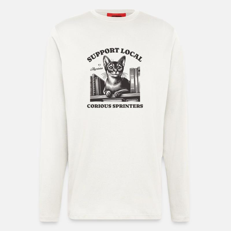 Katze Support Local Abyssinian - Langarmshirt - made by SPREAD  - OFF WHITE