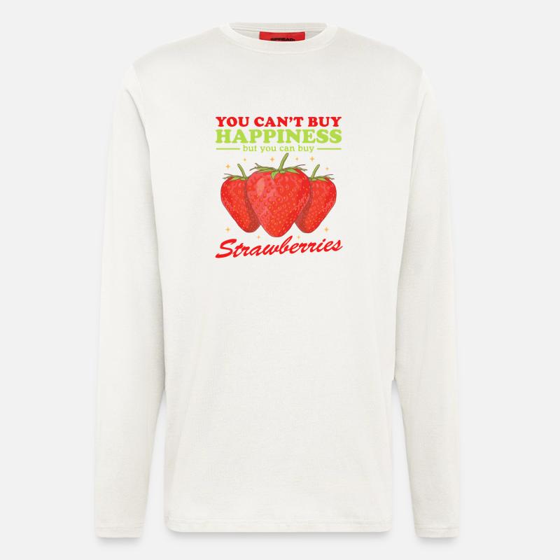 Erdbeere Erdbeeren Strawberry Geschenk - Langarmshirt - made by SPREAD  - OFF WHITE