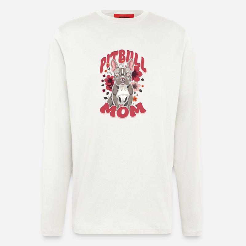 Pitbull Mom Pitbulls - Langarmshirt - made by SPREAD  - OFF WHITE