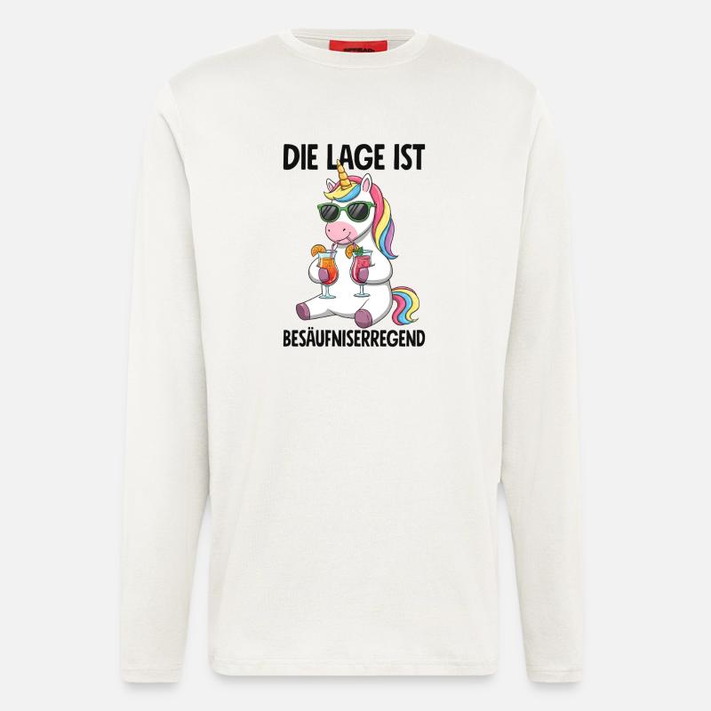 Die Lage Ist Besäufniserregend - Langarmshirt - made by SPREAD  - OFF WHITE
