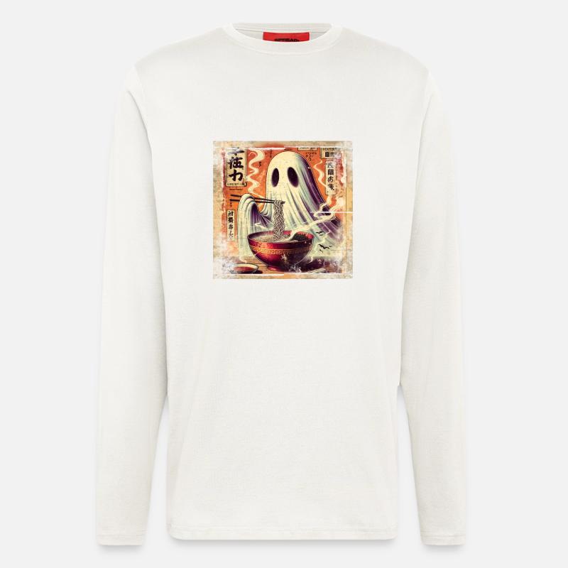 Ramen Ghost Grunge Poster Style - Longsleeve - made by SPREAD  - OFF WHITE