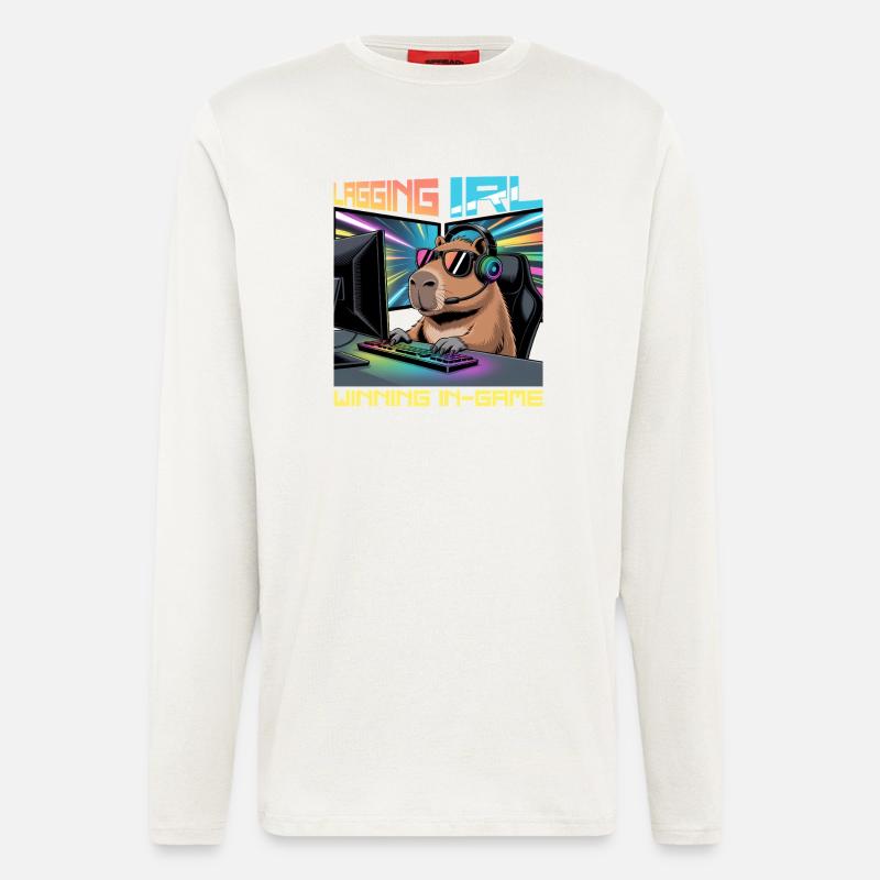 Capybara PC Gamer Gaming - Langarmshirt - made by SPREAD  - OFF WHITE
