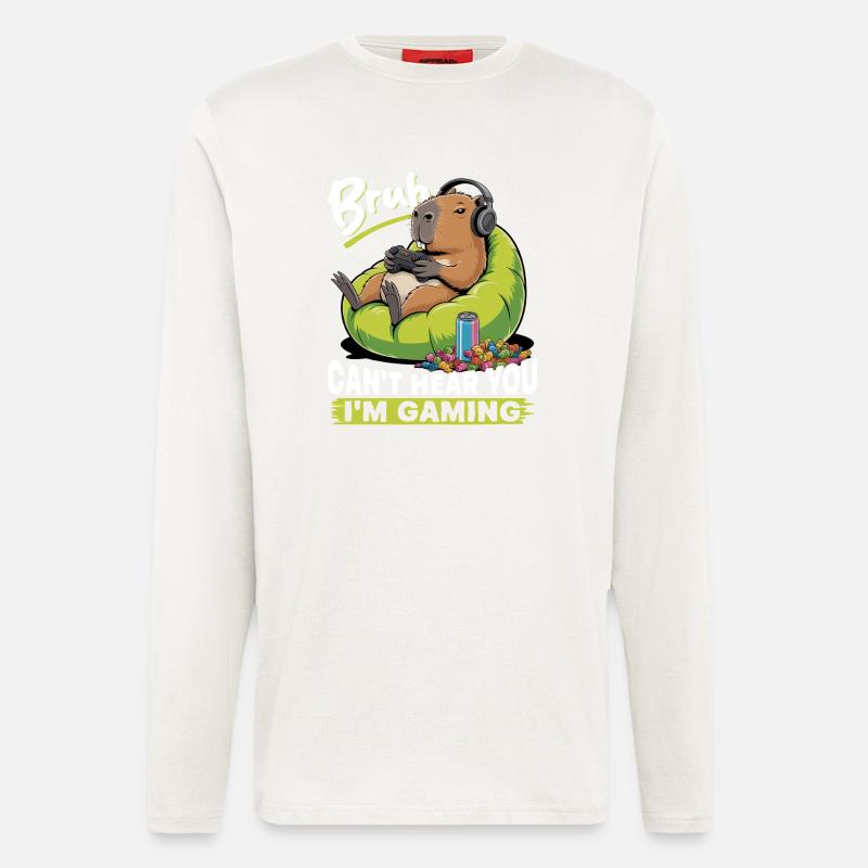 Capybara Gamer Gaming - Longsleeve - made by SPREAD  - OFF WHITE