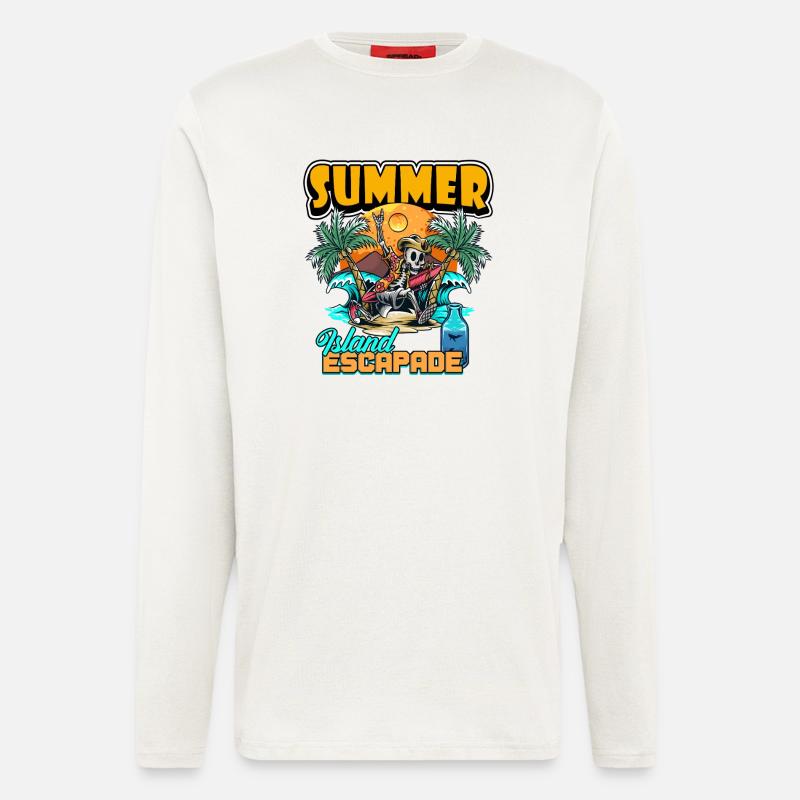 Summer Island Escapade Design - Langarmshirt - made by SPREAD - OFF WHITE