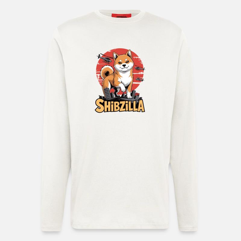 Shibzilla – Chaos mit Side-Eye - Langarmshirt - made by SPREAD  - OFF WHITE