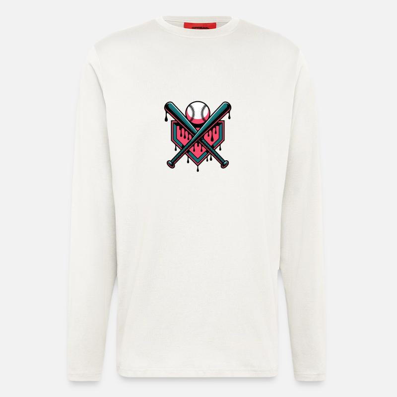 Baseball Eis Baseballschläger - Langarmshirt - made by SPREAD  - OFF WHITE