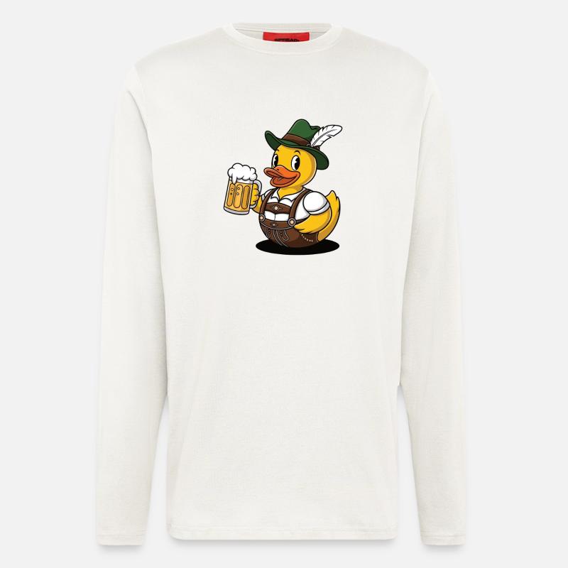 Gummiente Bayer mit Bier - Langarmshirt - made by SPREAD  - OFF WHITE