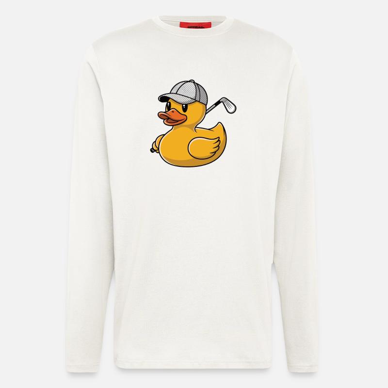 Gummiente mit Golfschläger - Langarmshirt - made by SPREAD  - OFF WHITE