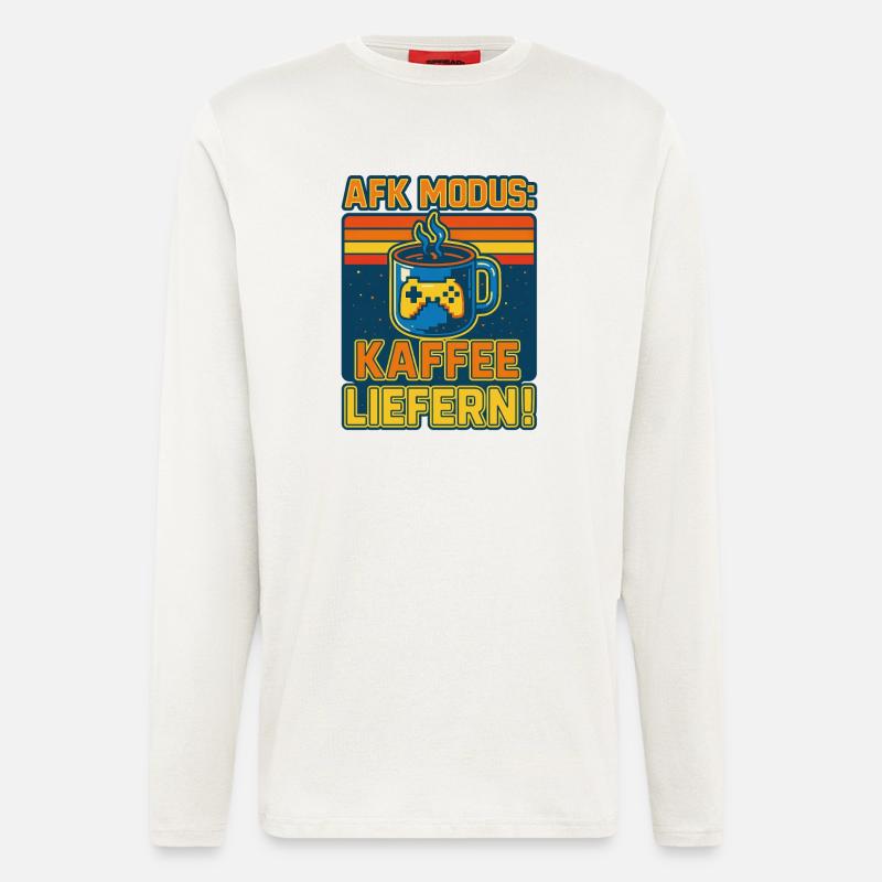 AFK-Modus: Kaffee liefern! - Langarmshirt - made by SPREAD  - OFF WHITE