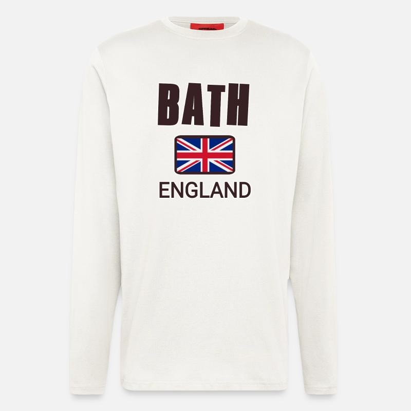 Bath, Angleterre - Manches longues bio décontracté fabriqué en UE - OFF WHITE