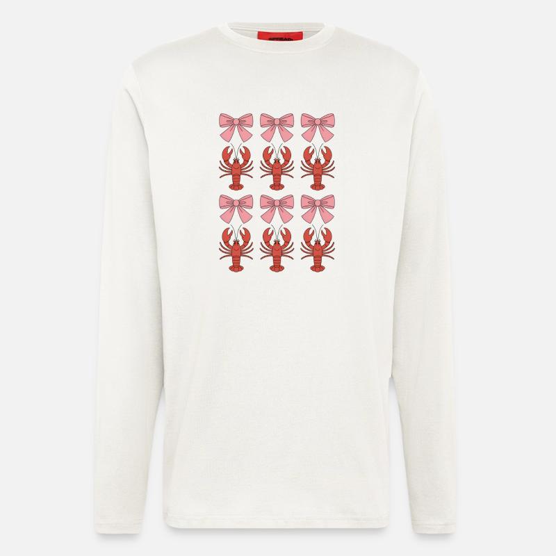 Coquette Lobster Bows Pattern - Longsleeve - made by SPREAD  - OFF WHITE