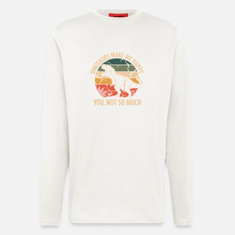 Dinosaurs make me happy - Longsleeve - made by SPREAD  - OFF WHITE