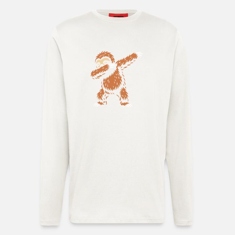 Dabbing Sloth - Dab Dance - Cadeau - Manches longues bio décontracté fabriqué en UE - OFF WHITE