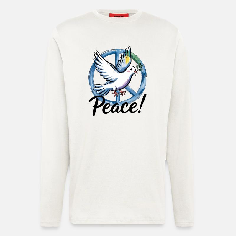 Peacemöwe – Die norddeutsche Friedenstaube - Langarmshirt - made by SPREAD  - OFF WHITE