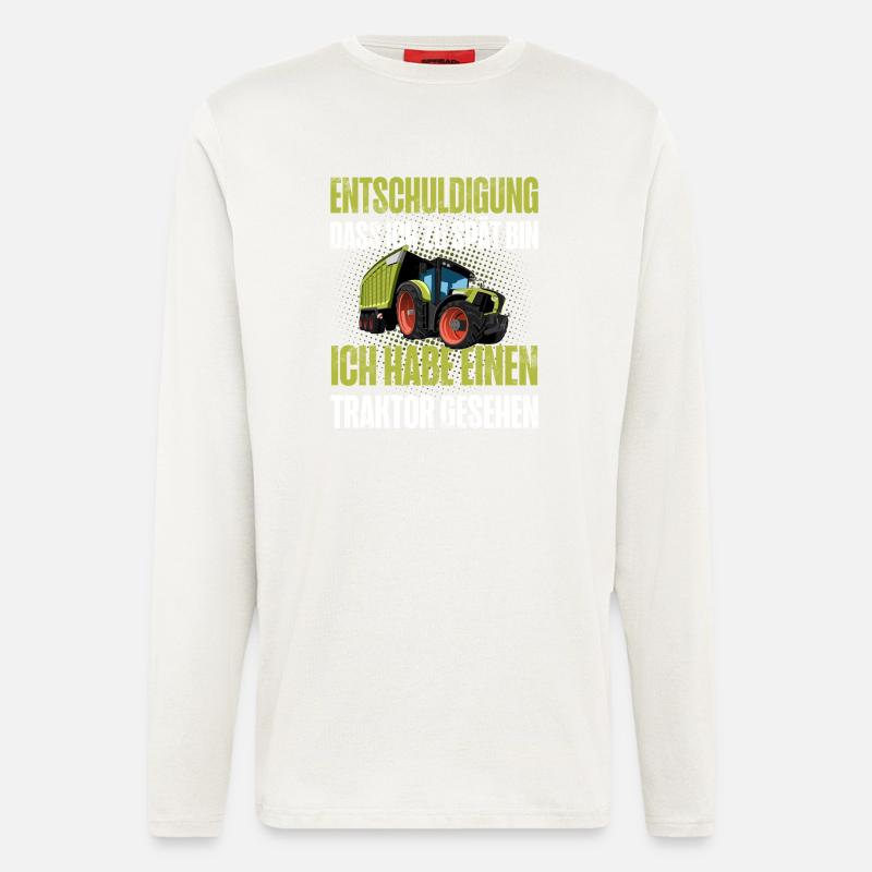 Traktor Lustiger Spruch - Langarmshirt - made by SPREAD  - OFF WHITE